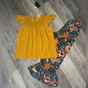 NWT Matilda Jane Golden Hour Top Floral Garden Big Ruffle Pants Size 10